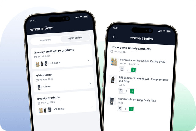 বাজারের তালিকা তৈরি